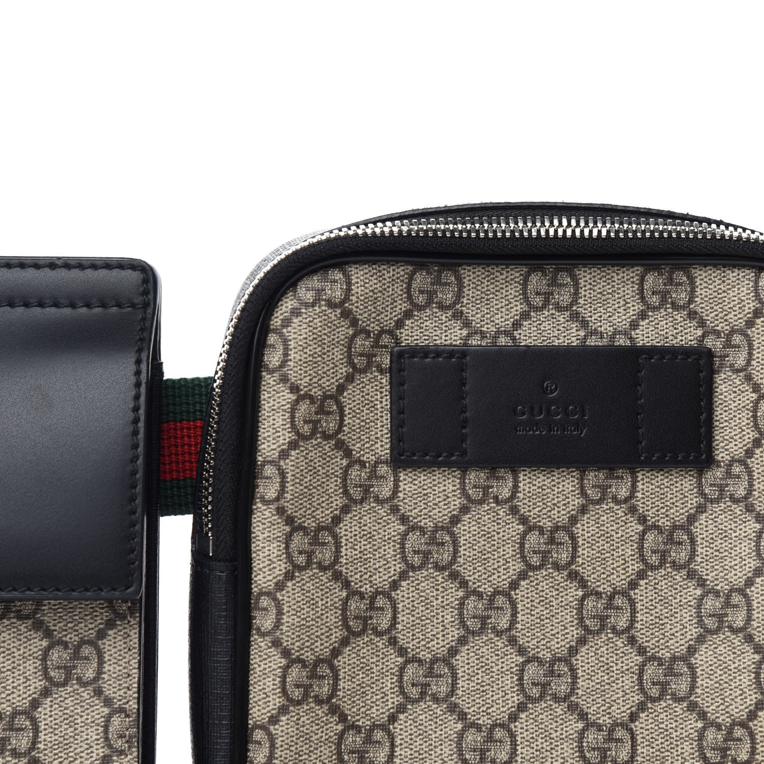 Gucci GG Supreme Monogram Web Belt Bag Black 9 of 11