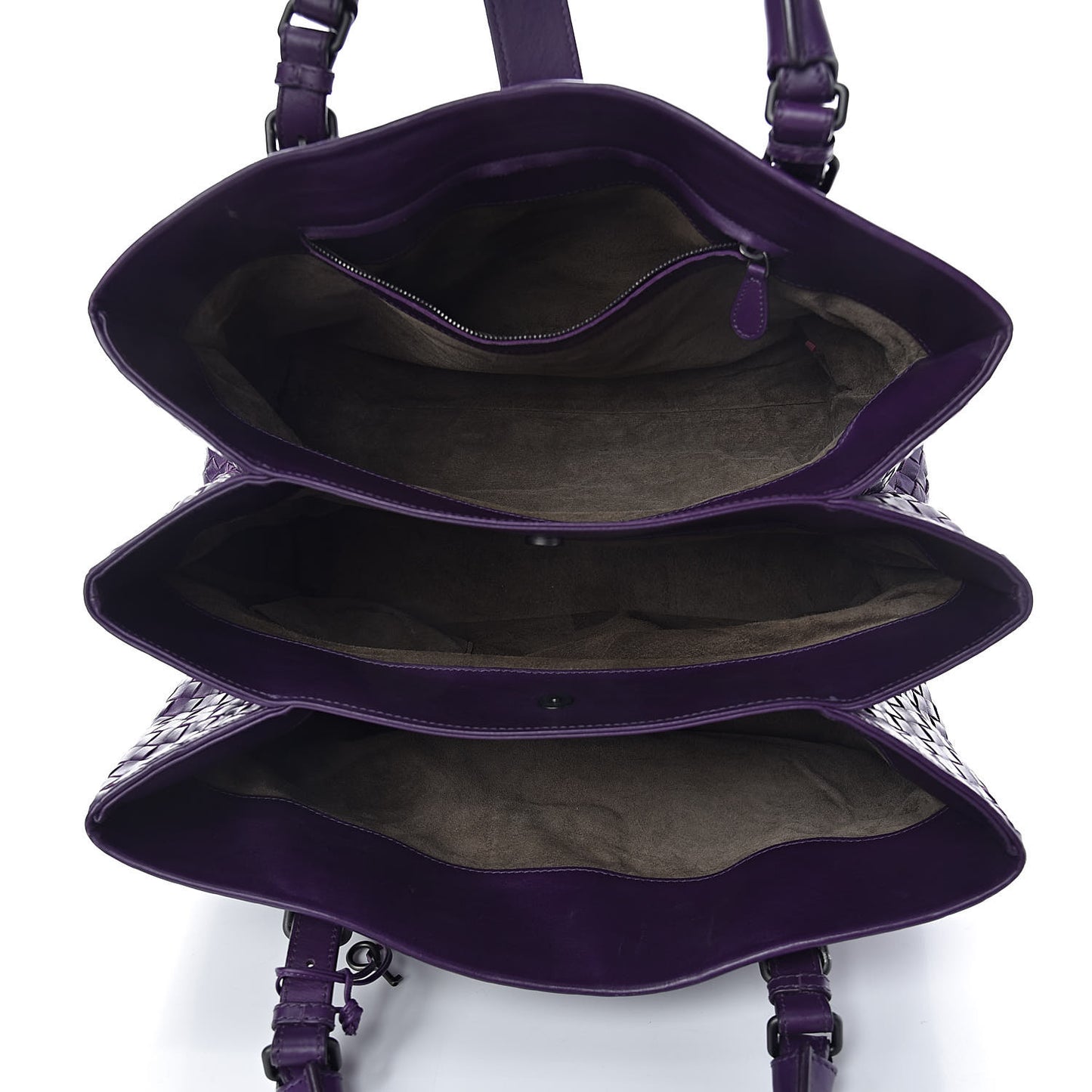 Nappa Intrecciato Medium Roma Tote Plum