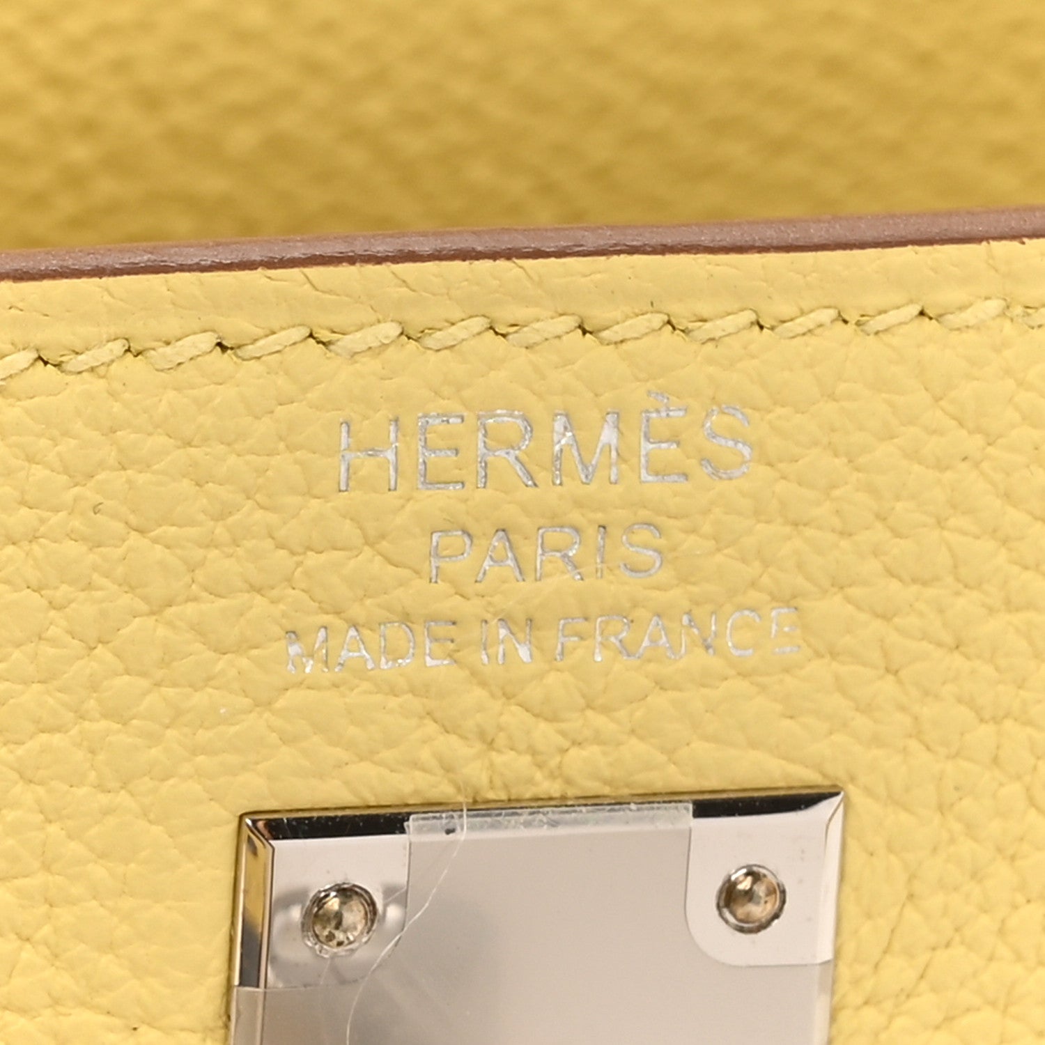 Hermes Taurillon Novillo Kelly Retourne 25 Jaune Poussin 6 of 11