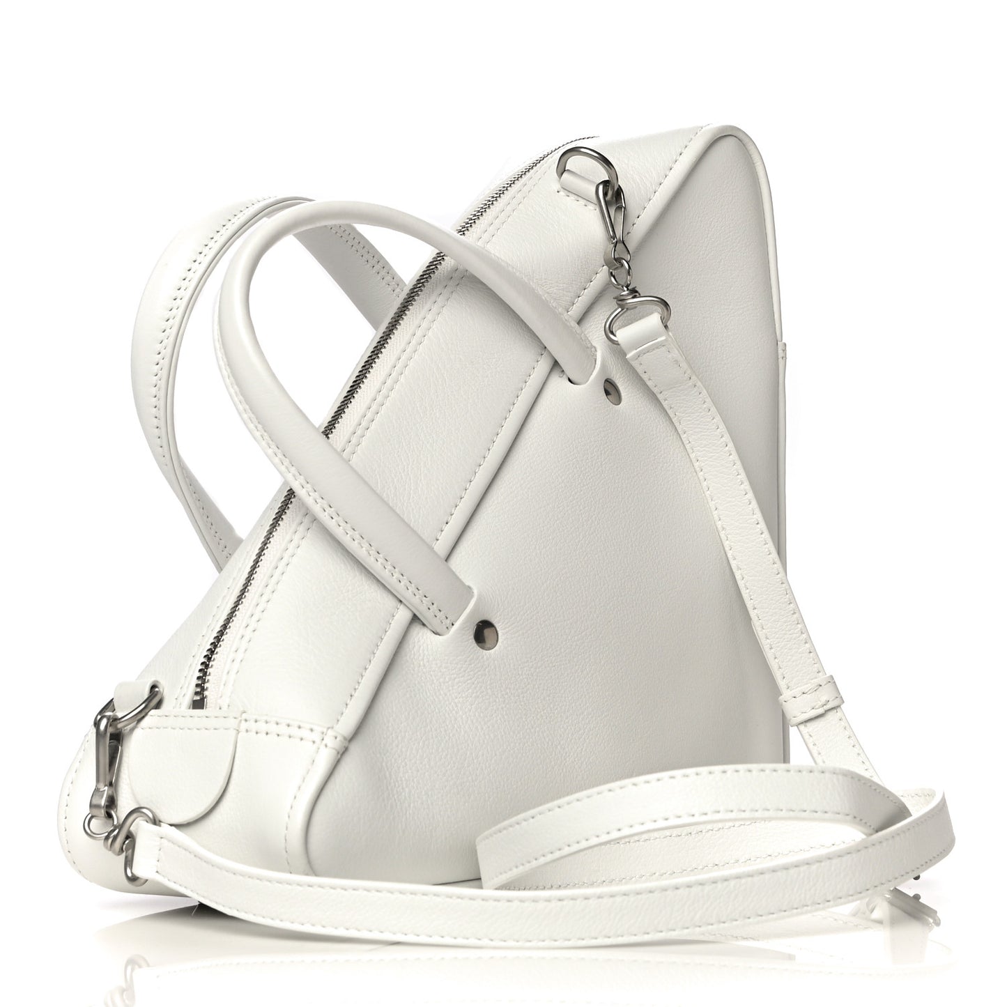 Calfskin S Triangle Duffle White