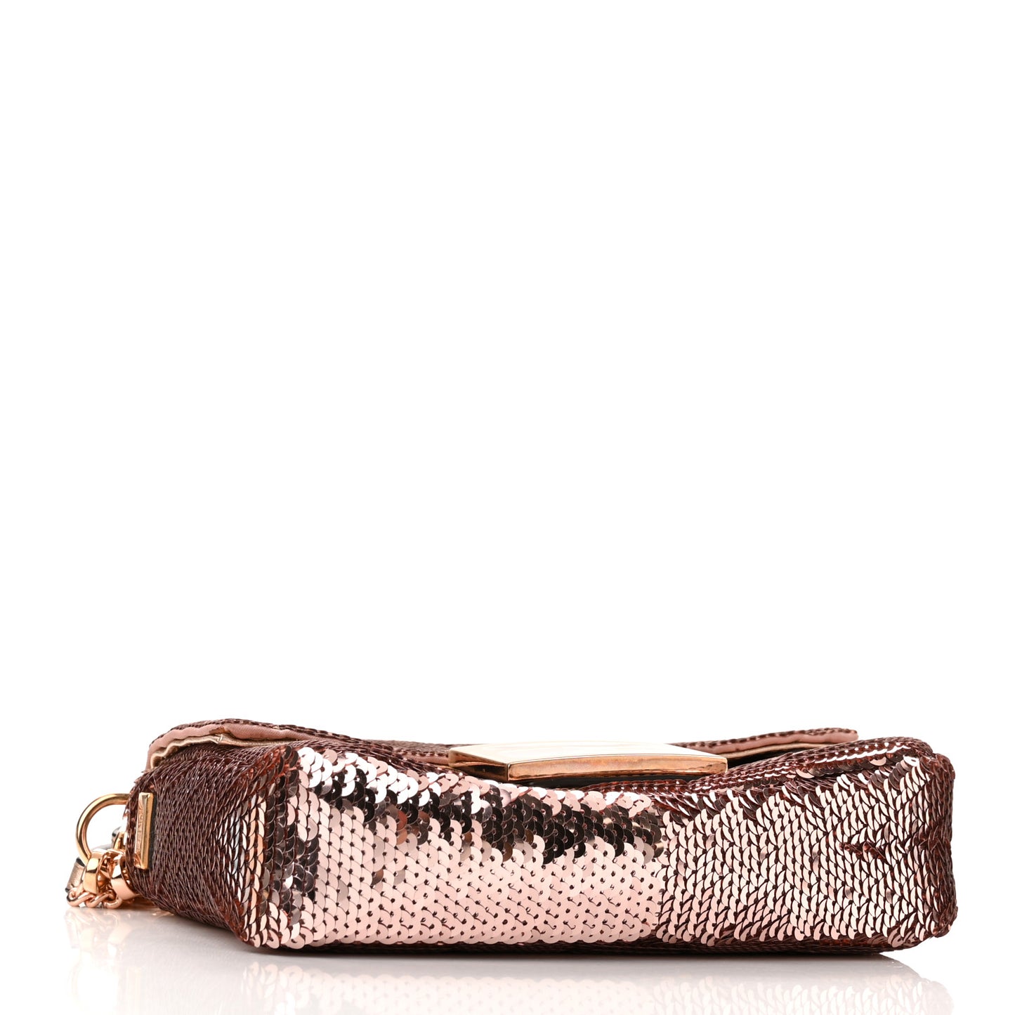 Sequin Metallic Nappa Pequin Mini Baguette Rame