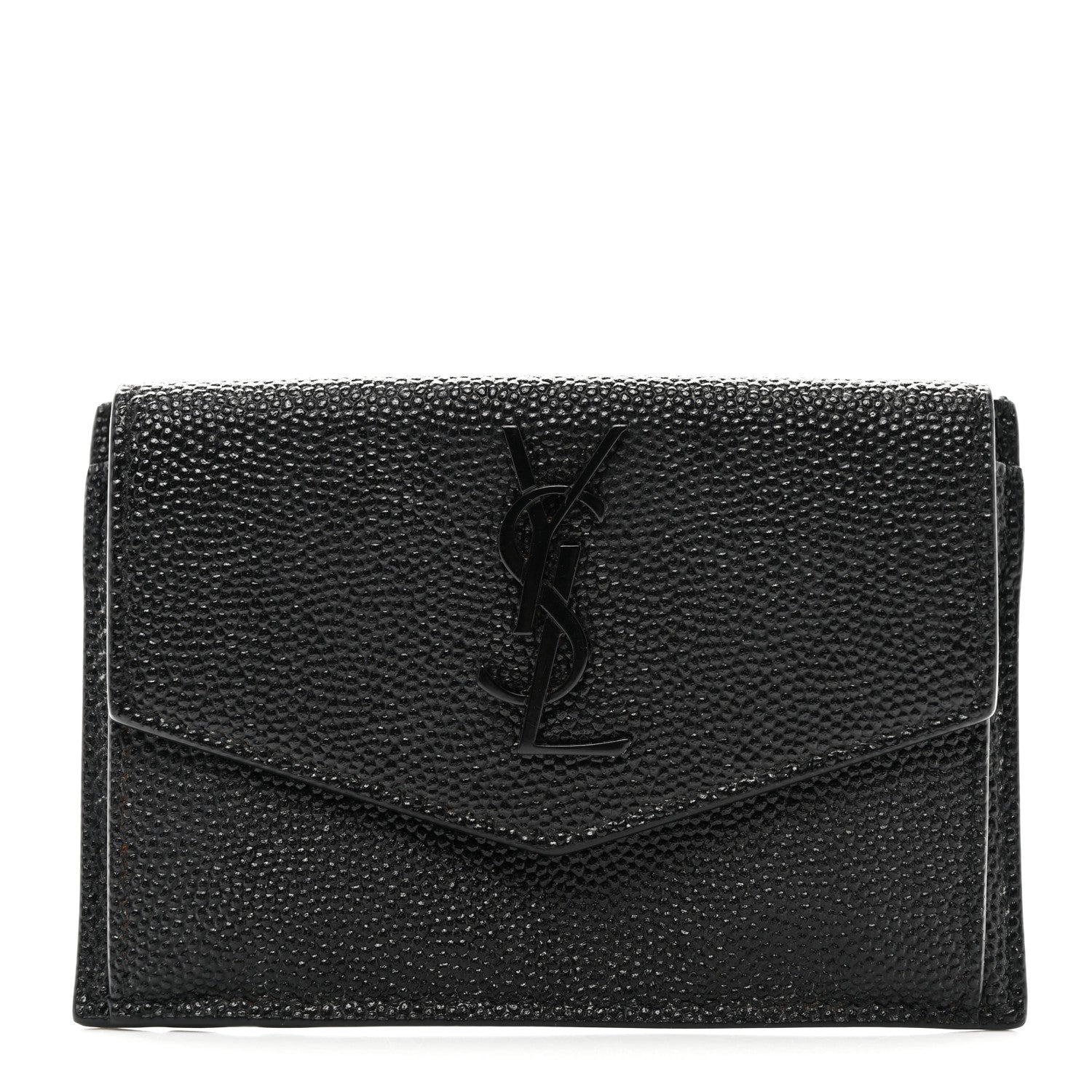 Saint Laurent Grain de Poudre Uptown Card Holder Black 1 of 8