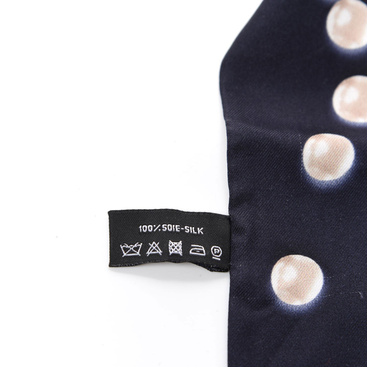 Chanel Silk Pearl CC Slim Bandeau Scarf Navy 3 of 7
