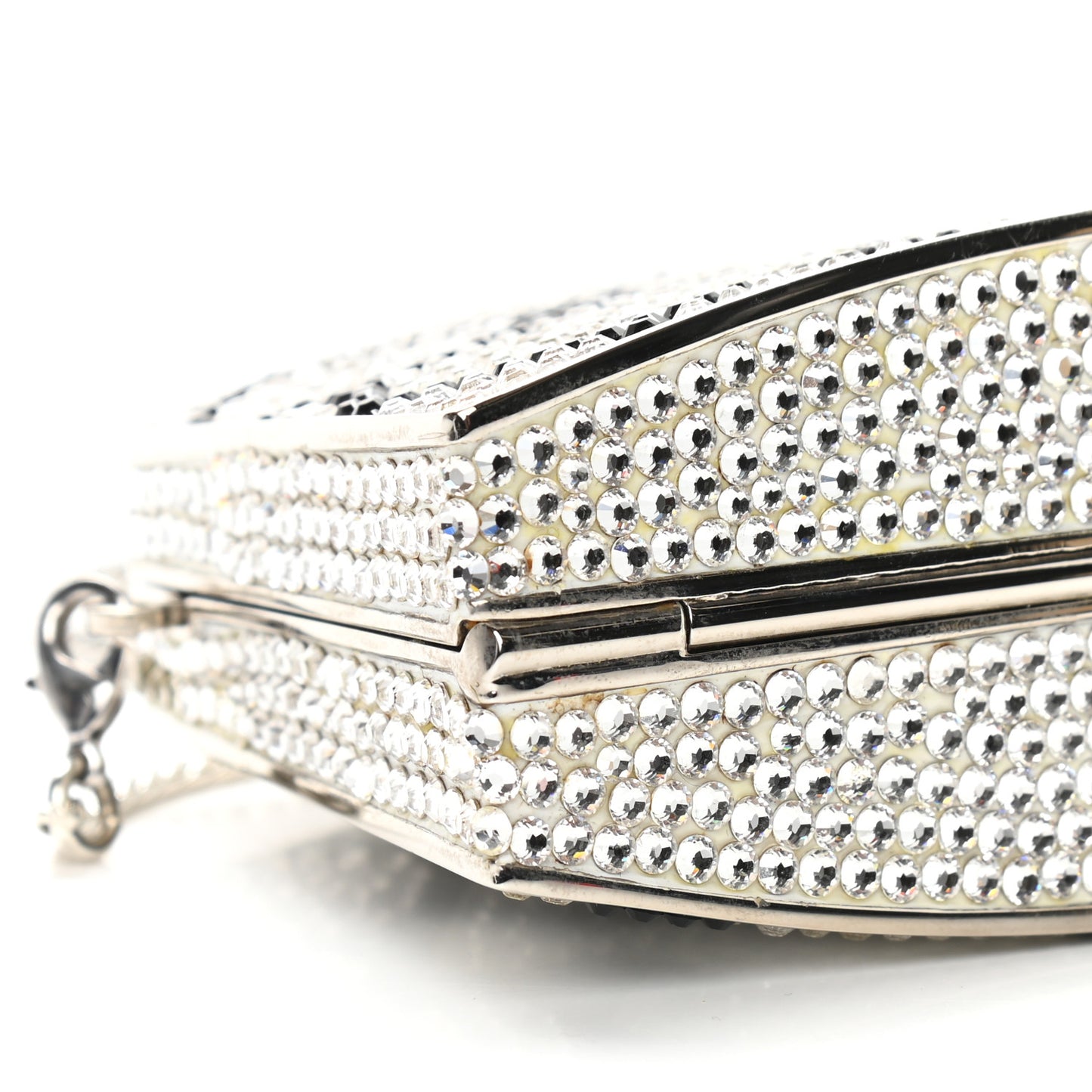 Crystal Minaudiere Clutch Black Silver