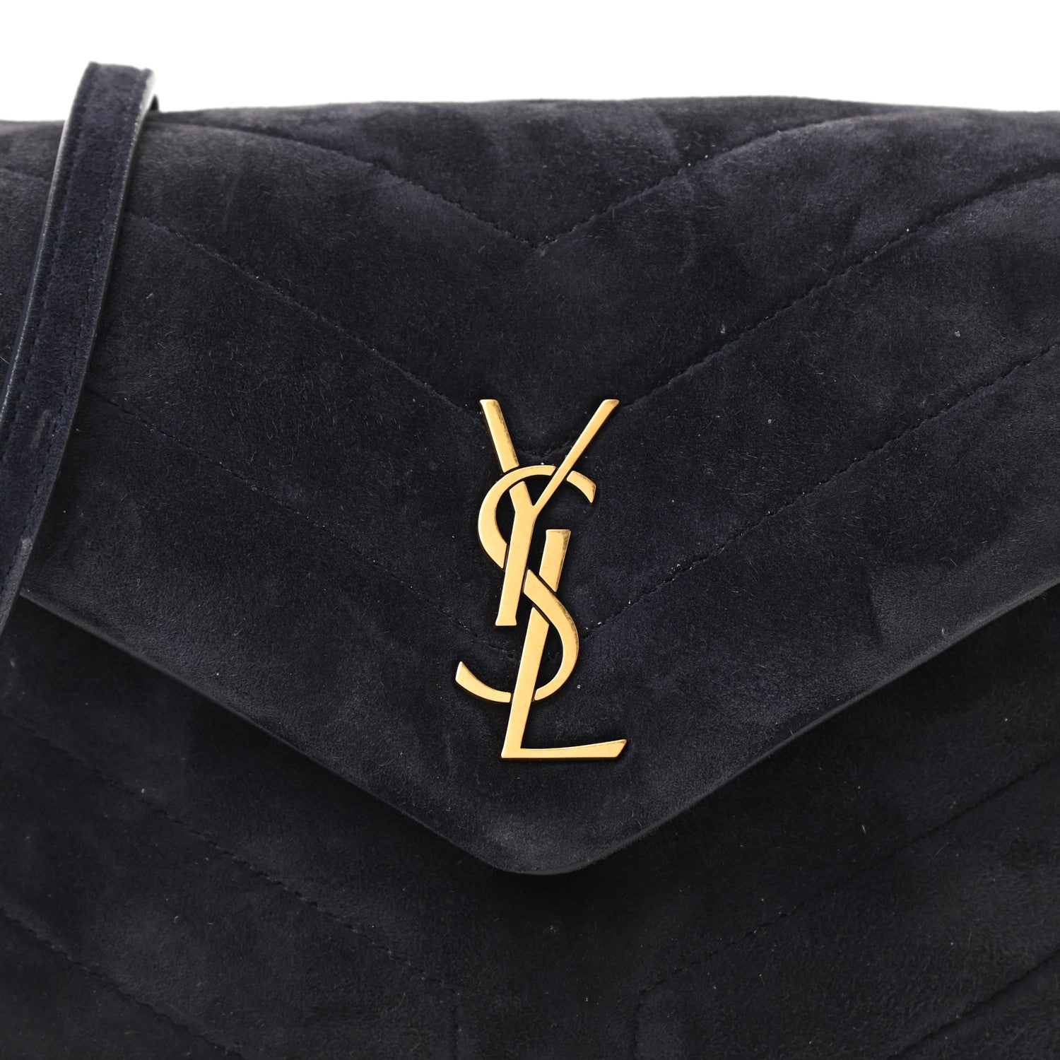 Saint Laurent Suede Toy Loulou Shoulder Bag Deep Marine 8 of 11