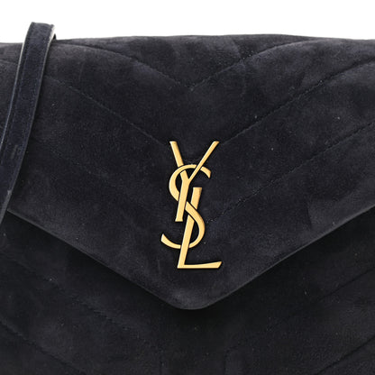 Saint Laurent Suede Toy Loulou Shoulder Bag Deep Marine 8 of 11