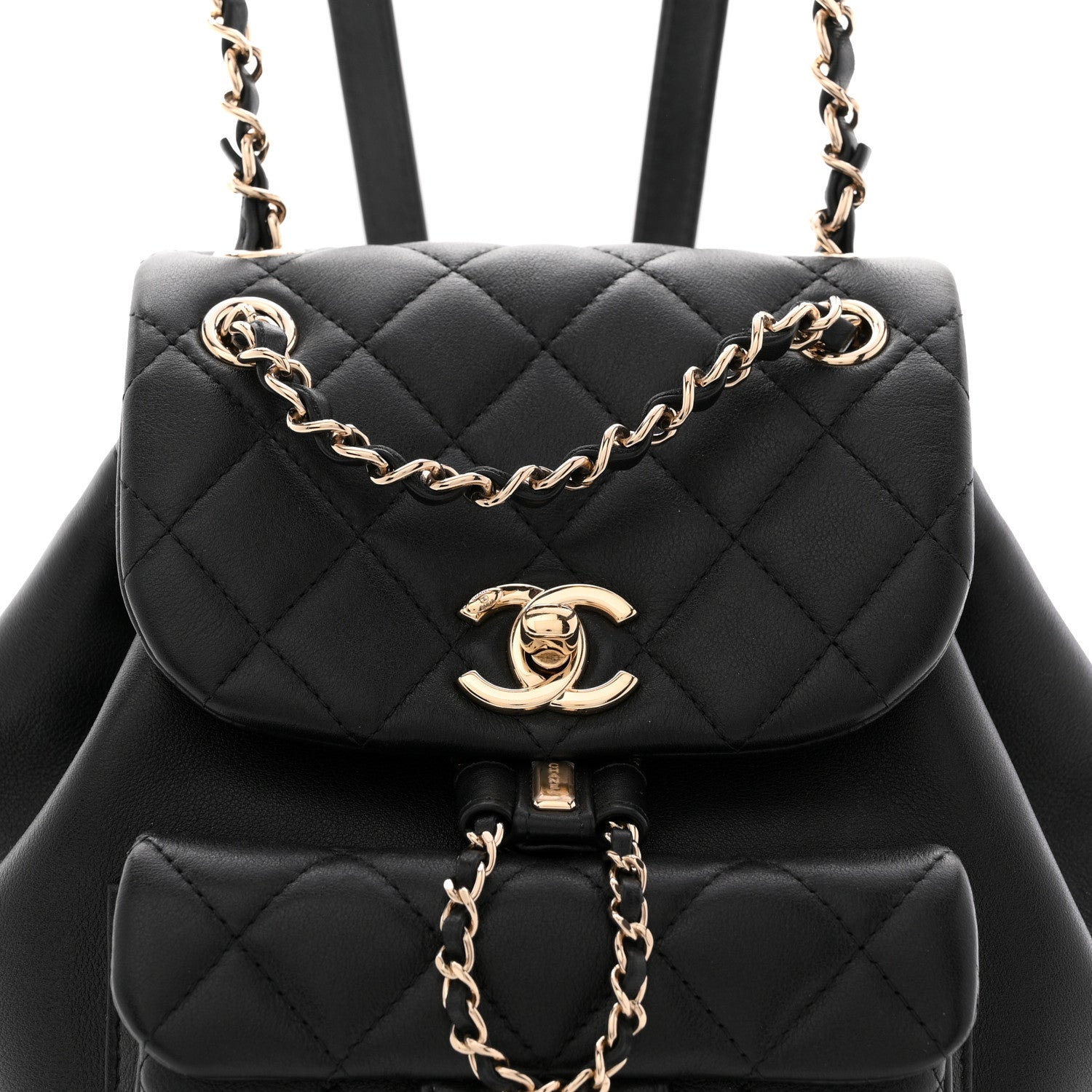 CHANEL リュック Chanel Goatskin Quilted Duma Drawstring Backpack Navy Turquoise