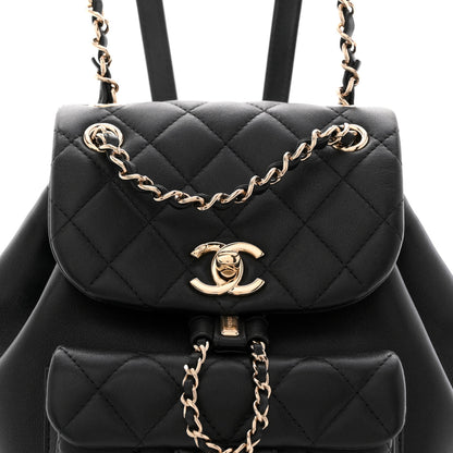 Chanel Lambskin Quilted Small Duma Drawstring Backpack Black 8 of 10
