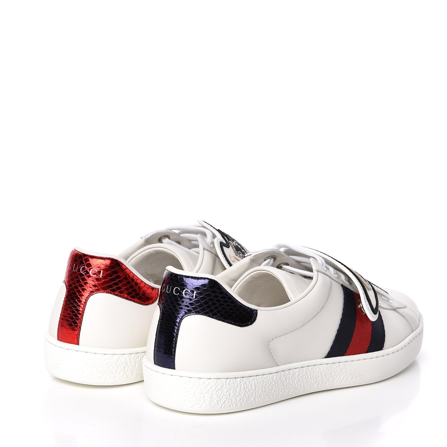 Gucci Calfskin Ayers Web UFO Dragon Embroidered Mens Ace Sneakers 7.5 White 4 of 10