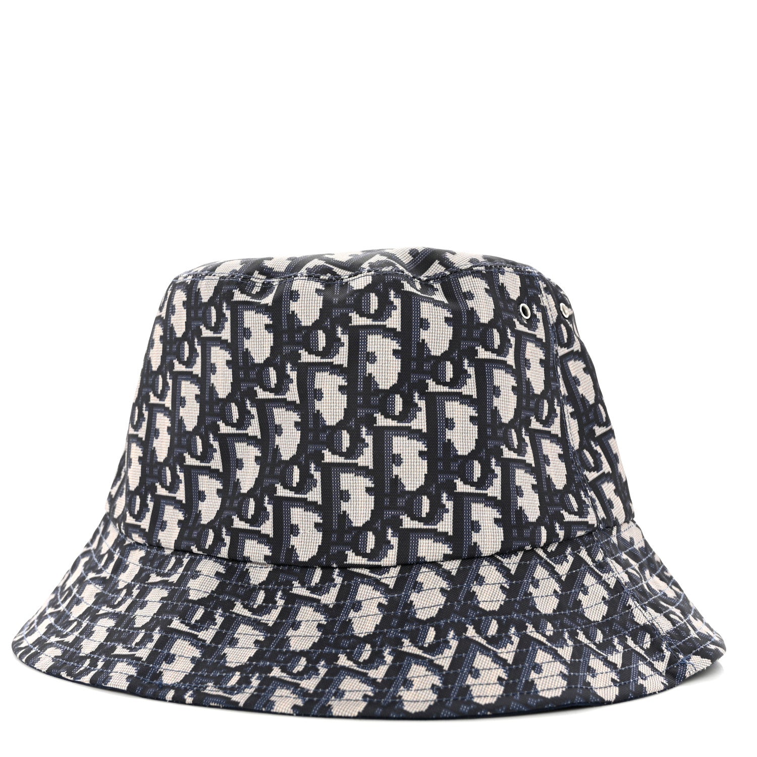 Christian Dior Polyester Cotton Oblique Teddy-D Brim Bucket Hat 57 Blue 1 of 8