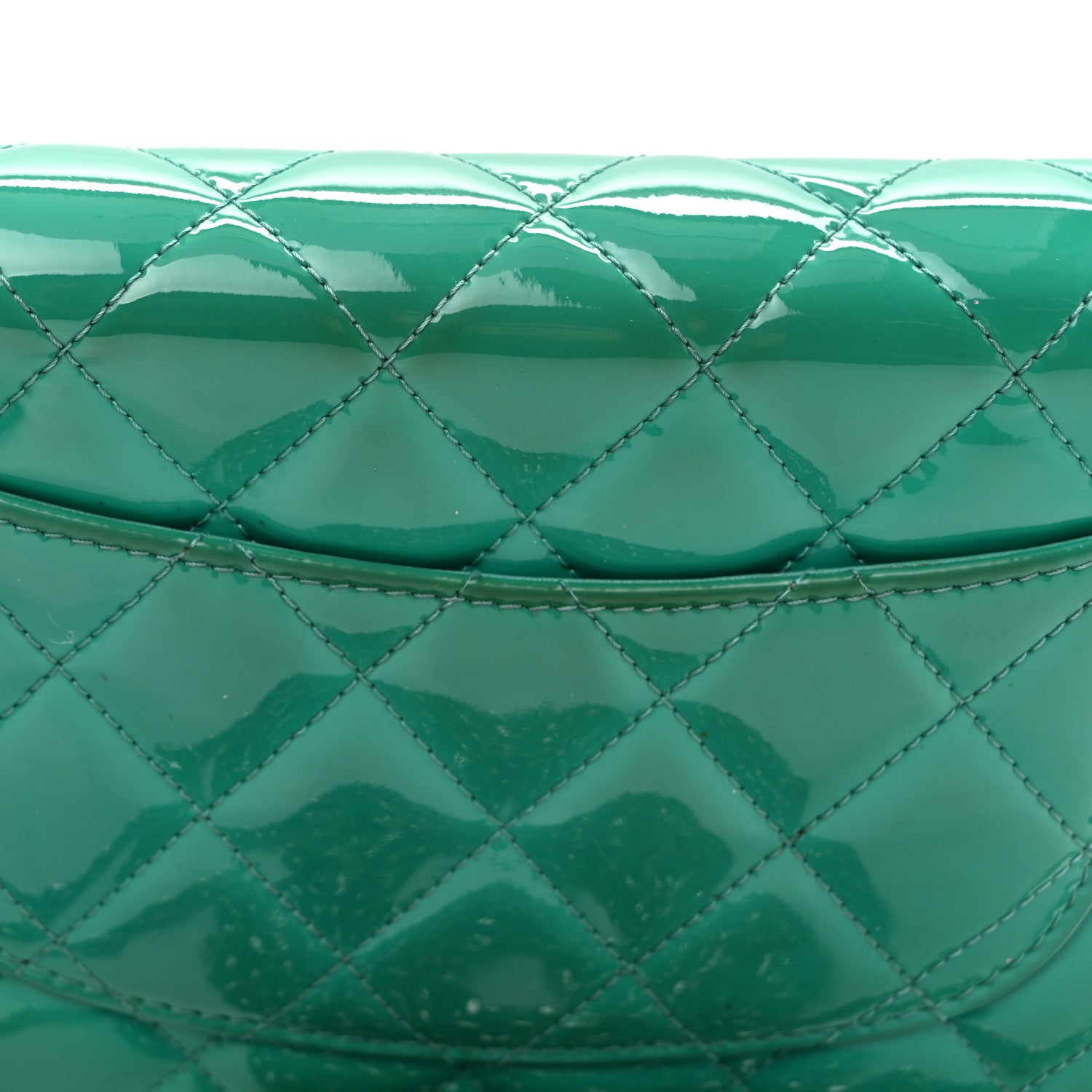 Chanel Patent Quilted Wallet On Chain WOC Green 11 of 11