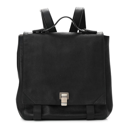 Proenza Schouler Pebbled Calfskin Large PS Courier Backpack Black 1 of 11
