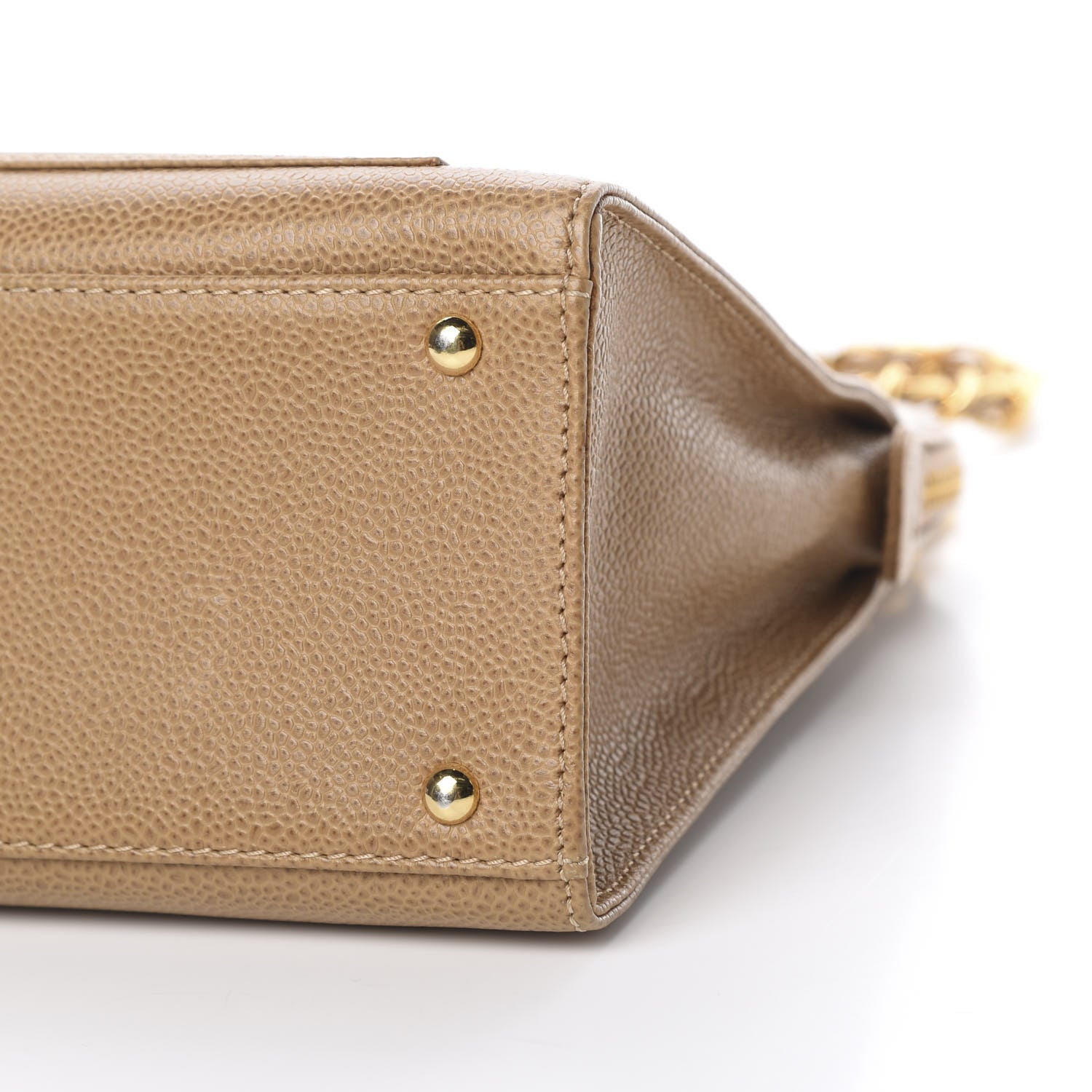 Chanel Caviar Flap Shoulder Bag Beige 10 of 11
