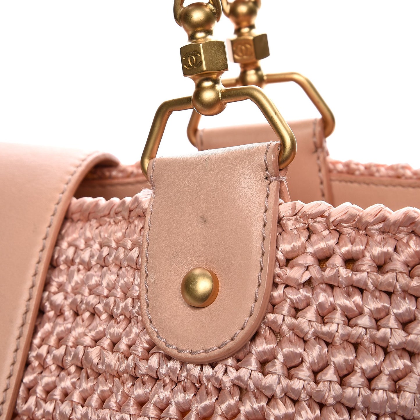 Straw Raffia Tote Pink