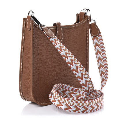 Hermes Taurillon Clemence Allegro Evelyne TPM Gold Cornaline White 3 of 10