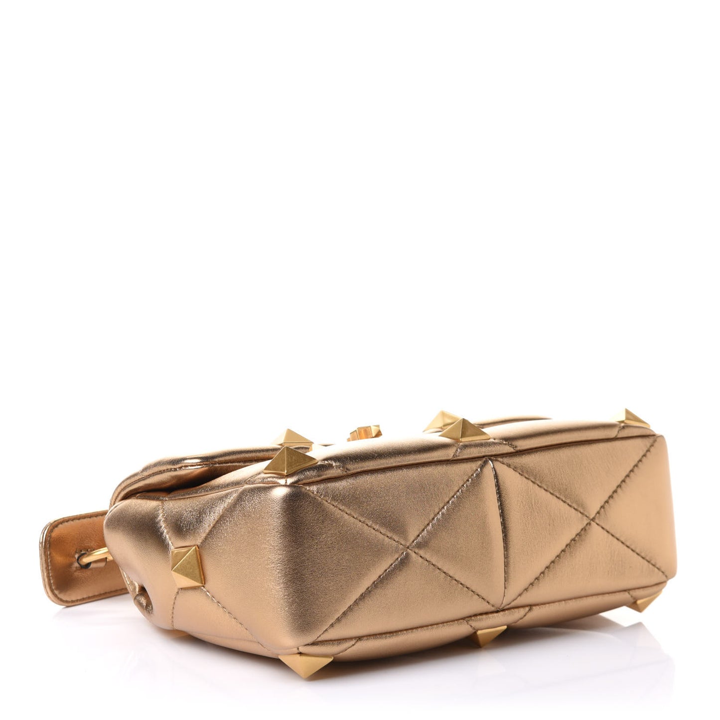 Nappa Medium Roman Stud Shoulder Bag Antique Brass