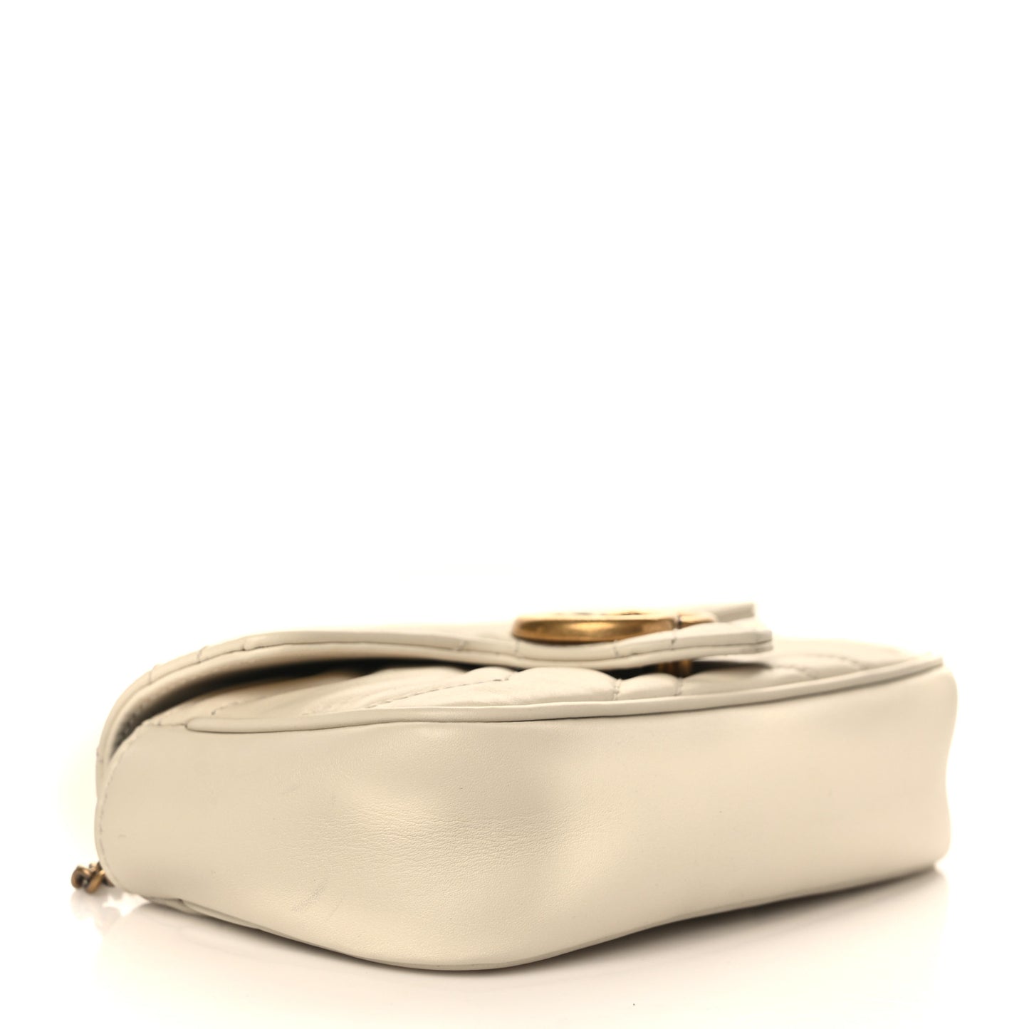 Calfskin Matelasse Super Mini GG Marmont Shoulder Bag White