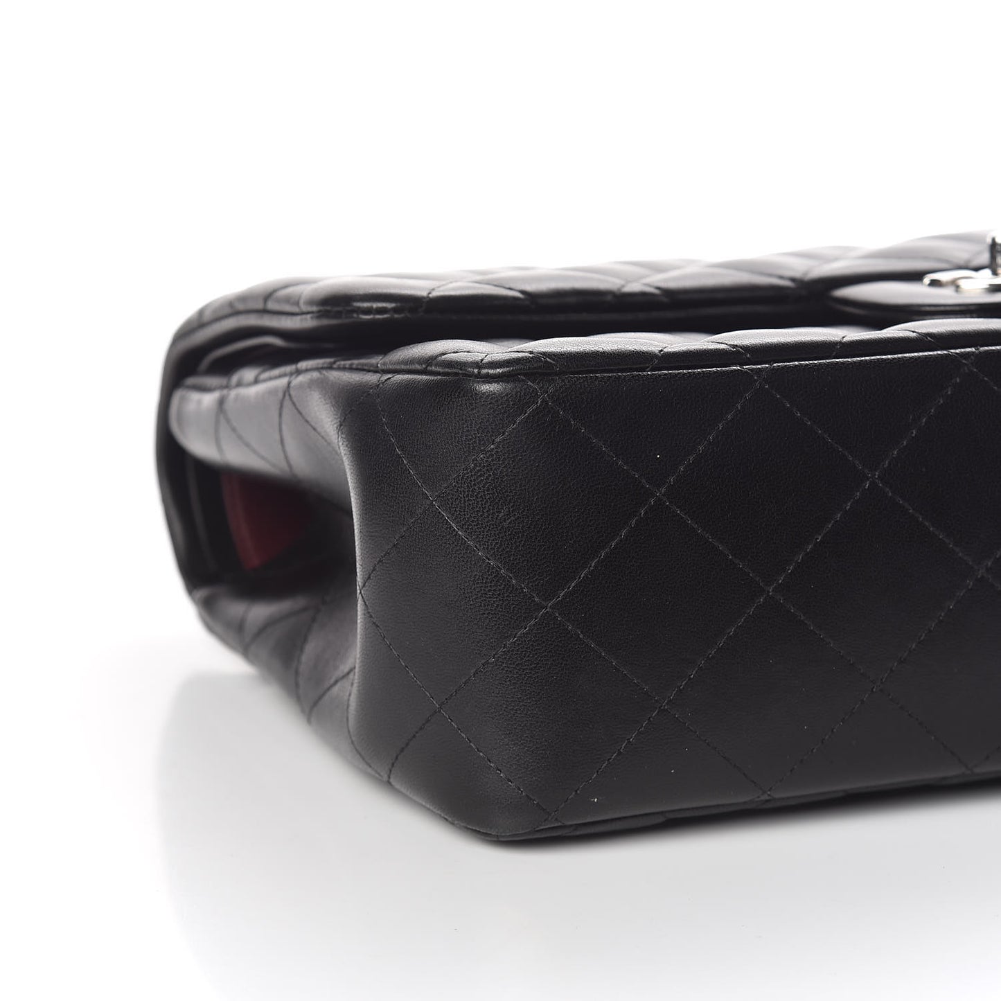 Lambskin Quilted Jumbo Double Flap Black
