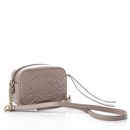 Gucci Calfskin Matelasse Mini GG Marmont Chain Shoulder Bag Porcelain Rose 2 of 8