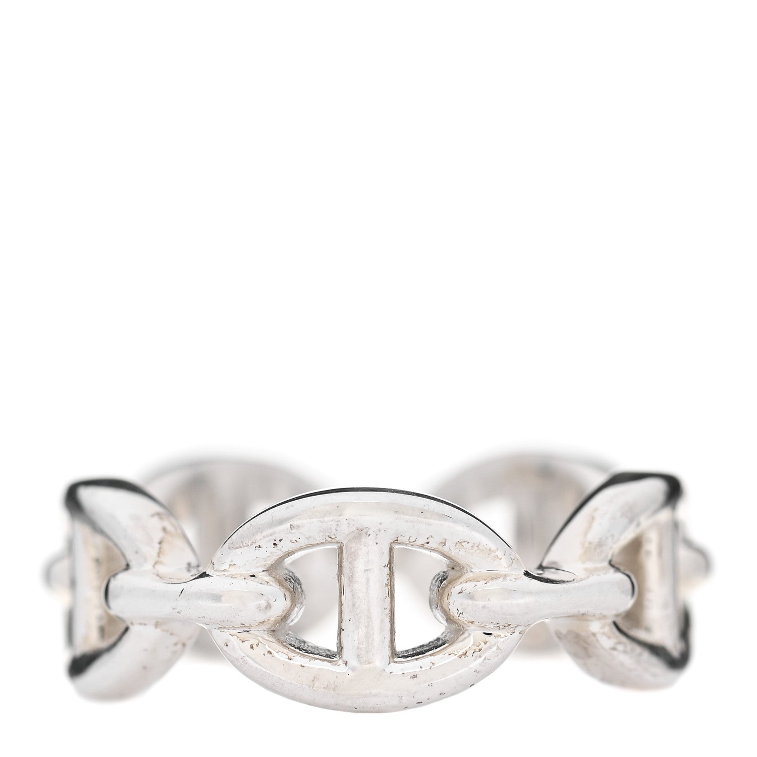 Hermes Sterling Silver PM Chaine d'Ancre Enchainee Band Ring 51 5.75 3 of 7