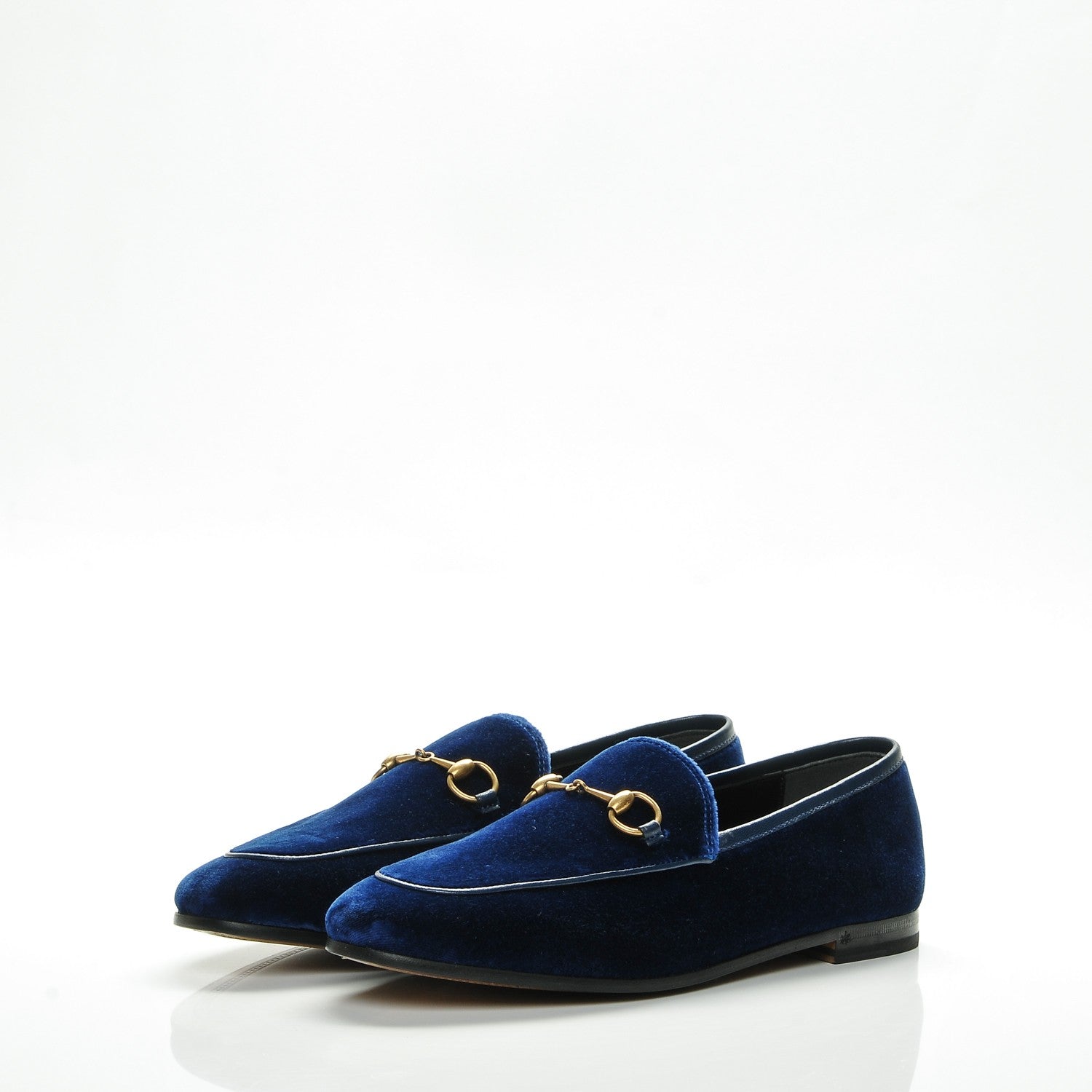Gucci Velvet Horsebit Jordaan Loafers 38 Cobalt 3 of 8