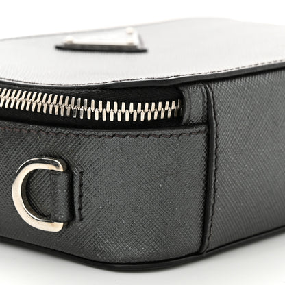 Prada Saffiano Travel Small Brique Top Handle Crossbody Bag Anthracite Gray 10 of 12