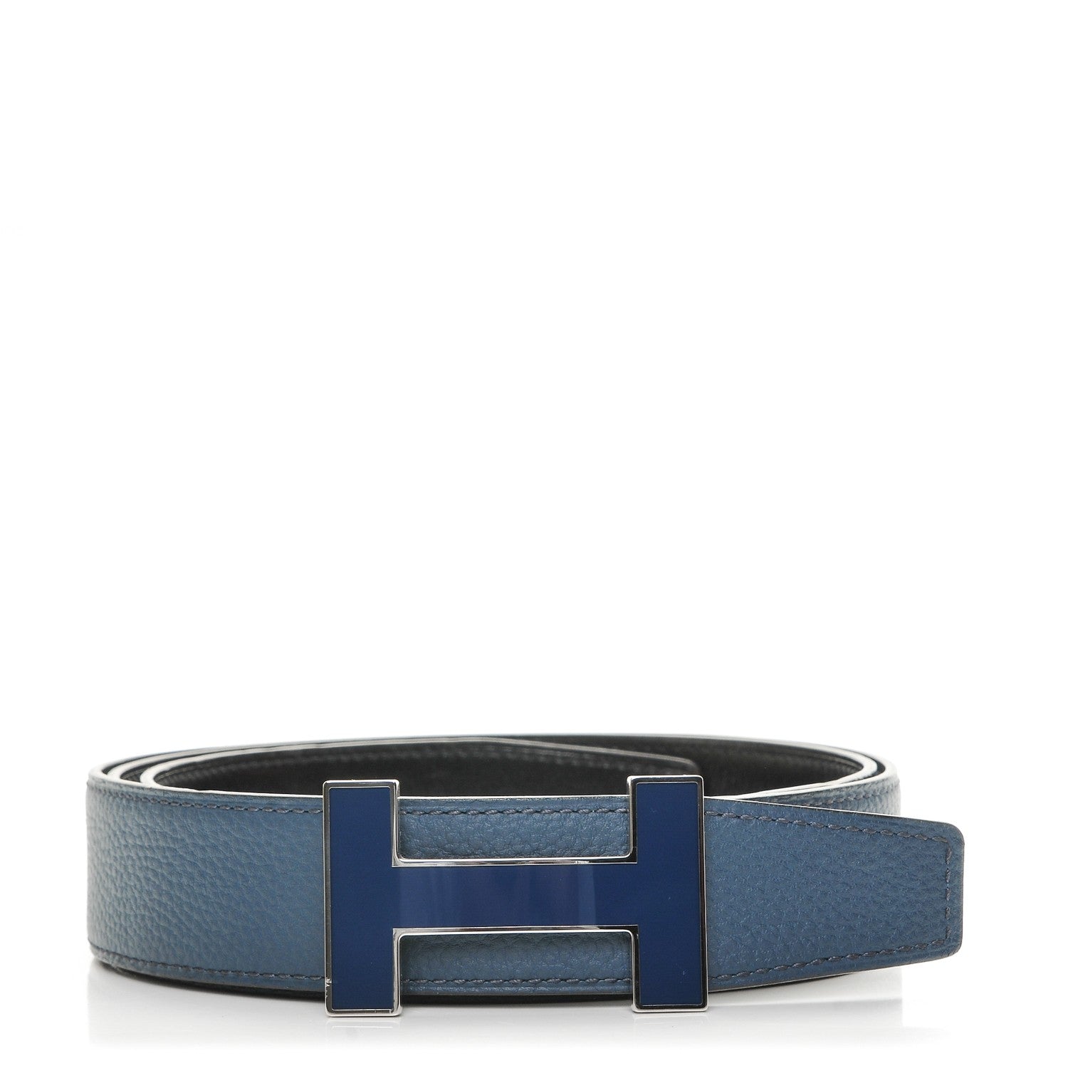 Hermes Box Togo 32mm Quizz H Belt 95 Black Bleu de Prusse 1 of 7