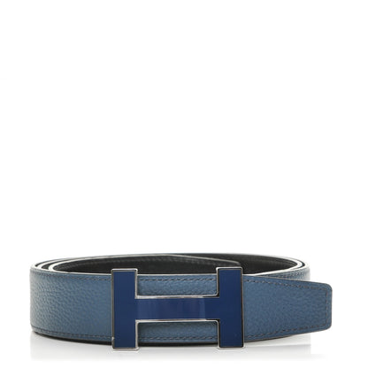 Hermes Box Togo 32mm Quizz H Belt 95 Black Bleu de Prusse 1 of 7