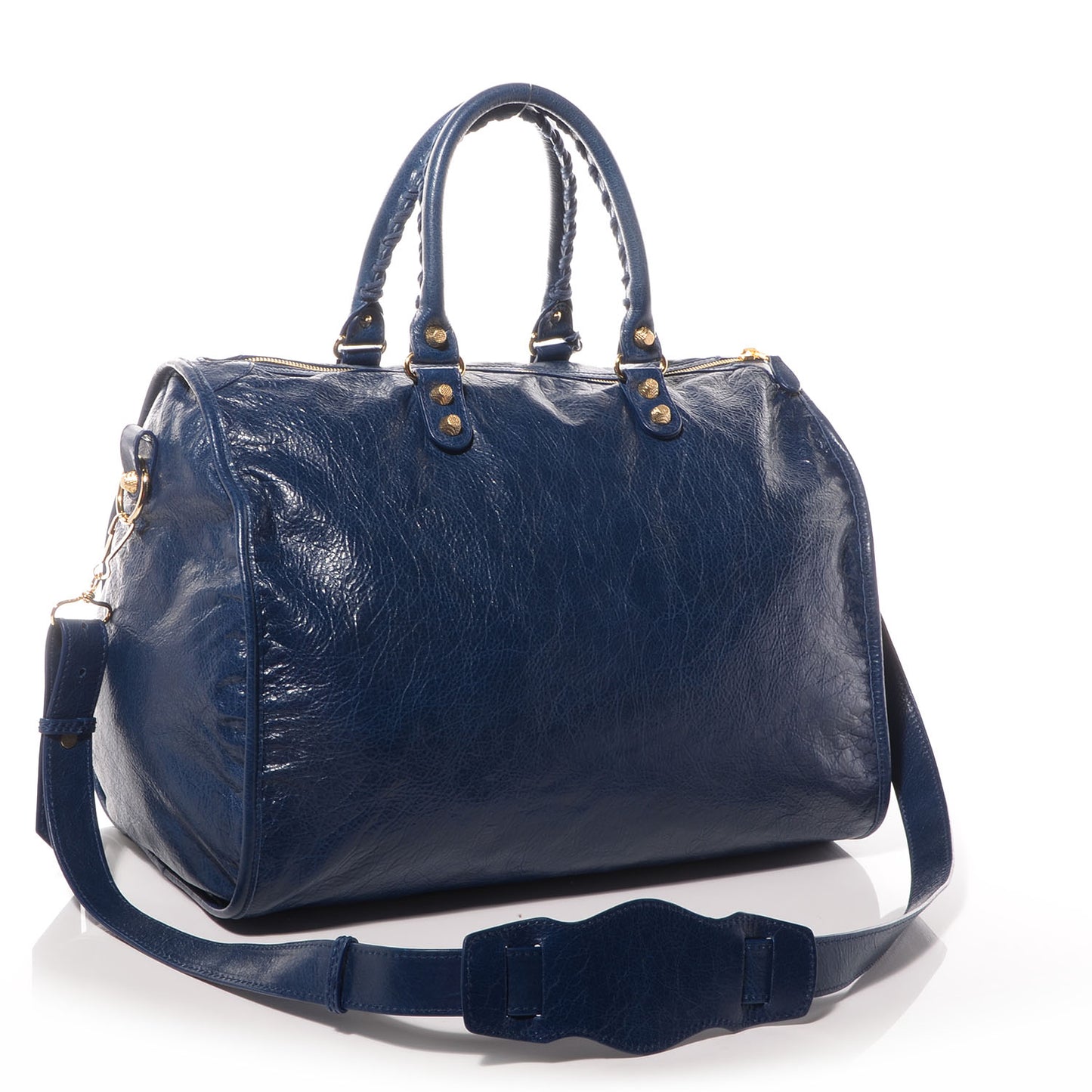 Agneau Giant 12 Gold Hardware Convertible Tote Bleu Mineral