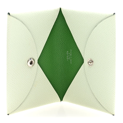 Hermes Epsom Verso Calvi Card Case Vert Fizz Vert Yucca 5 of 7