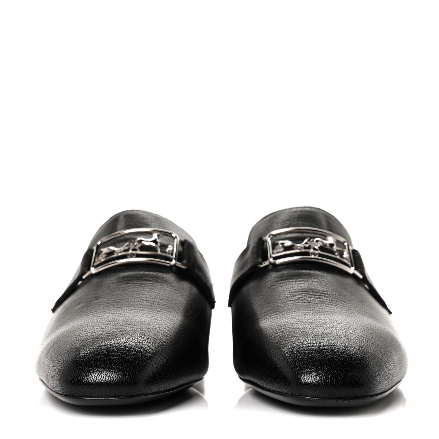 Hermes Goatskin Vincennes Mules 35.5 Black 2 of 8