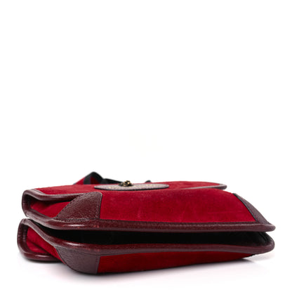 Gucci Suede Web Small Neo Vintage Double Flap Messenger Bag Romantic Cherry Chardonnay 4 of 9