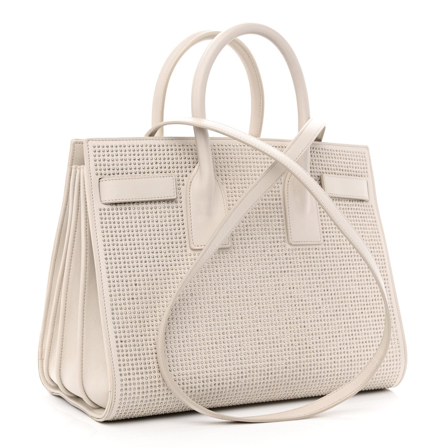 Saint Laurent Calfskin Studded Small Sac De Jour White 3 of 20