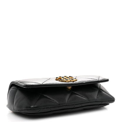Chanel Goatskin Quilted Chanel 19 Glasses Case With Chain Black 4 of 10