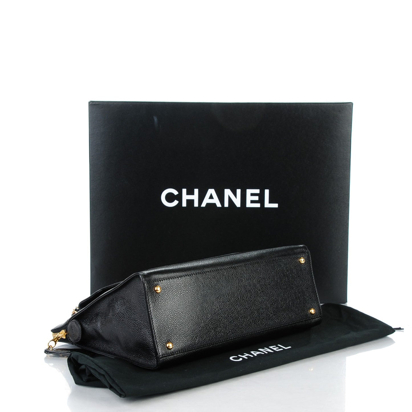 Caviar Flap Shoulder Bag Black