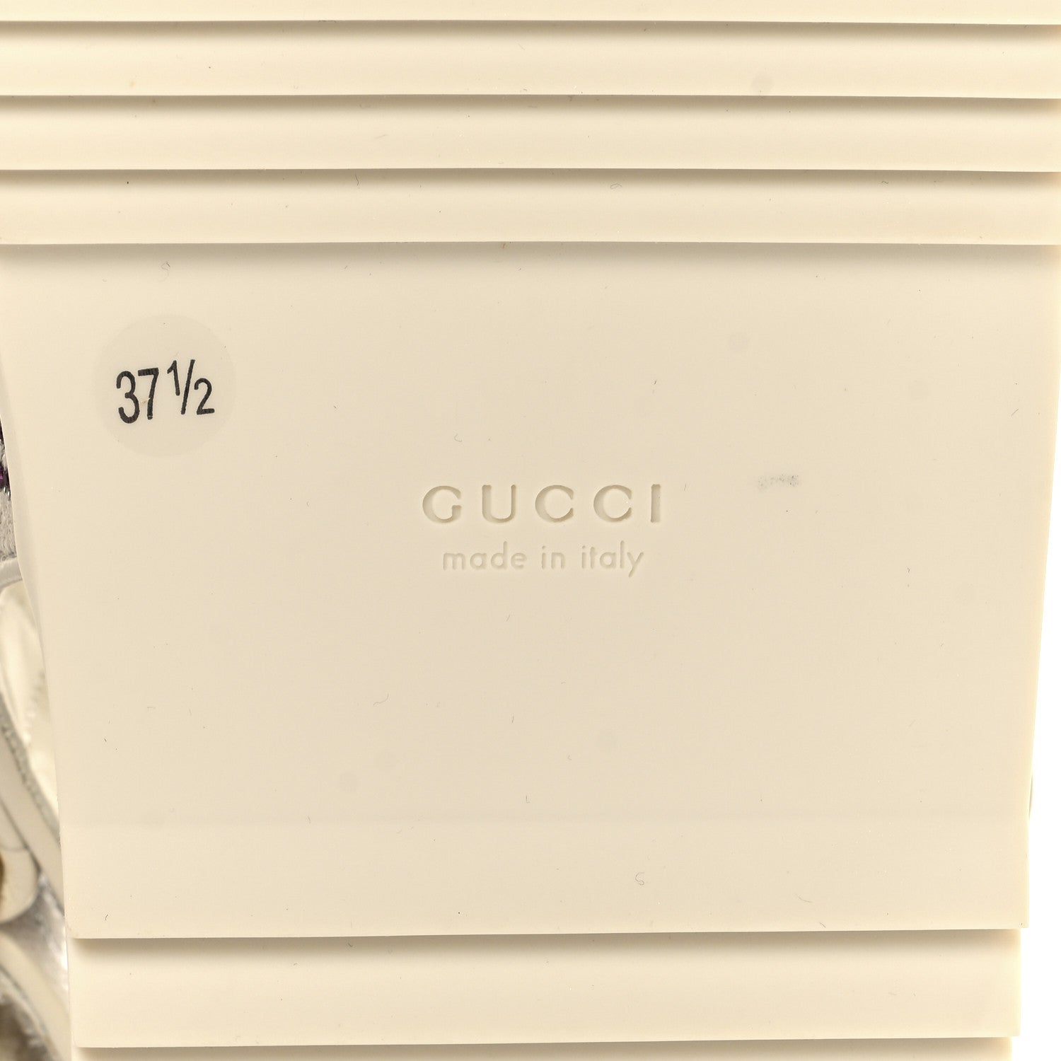 Gucci Canvas Lame Crystal GG Monogram Double G Womens Dad Sandals 37.5 Gardenia Silver Mystic White 8 of 9