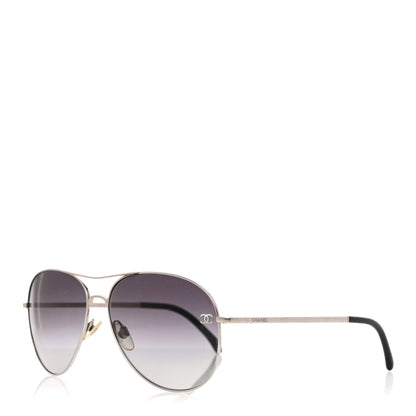 Chanel Aviator CC Sunglasses 4189-T-Q Silver 1 of 7