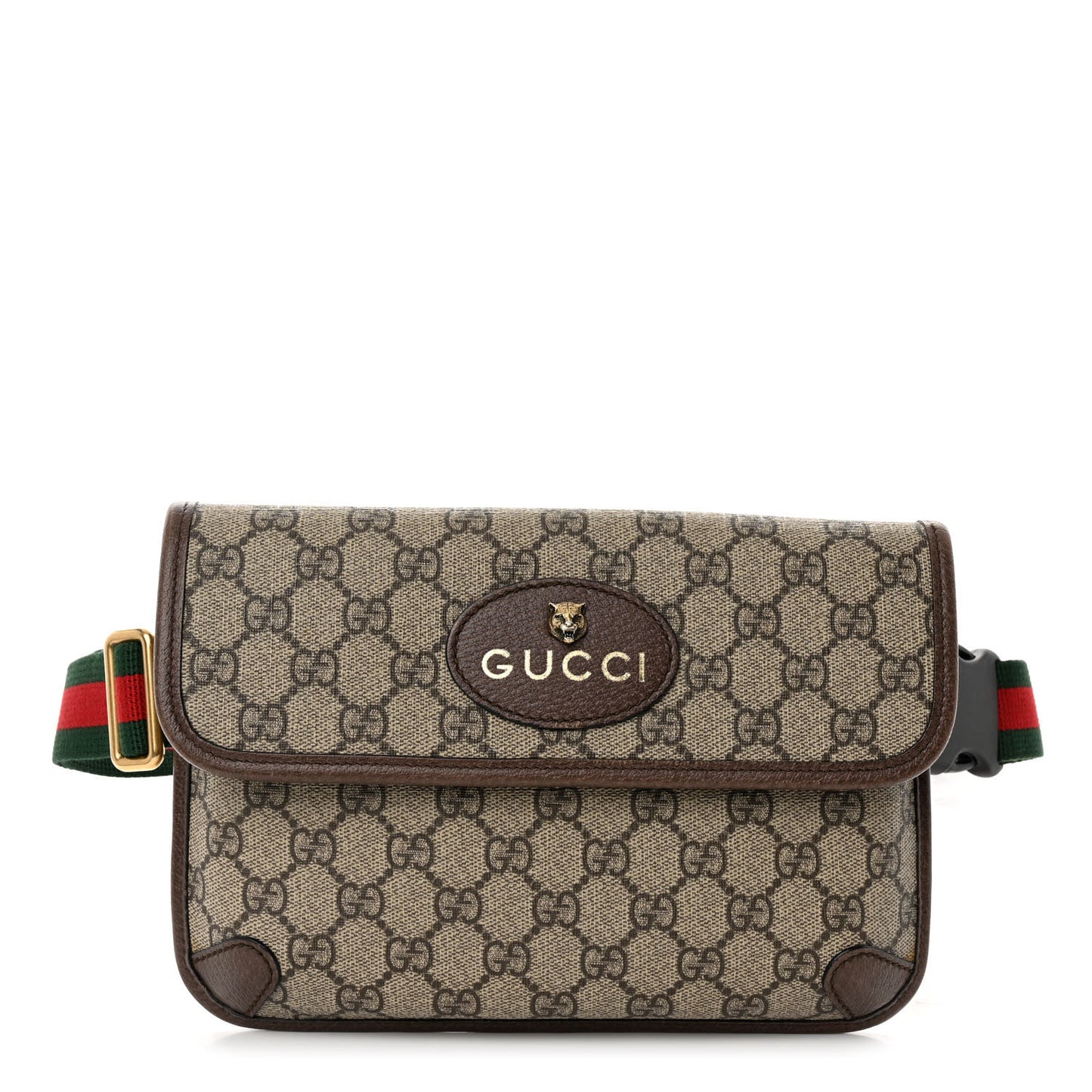 GG Supreme Monogram Neo Vintage Web Belt Bag Brown