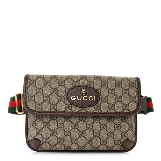 GG Supreme Monogram Neo Vintage Web Belt Bag Brown