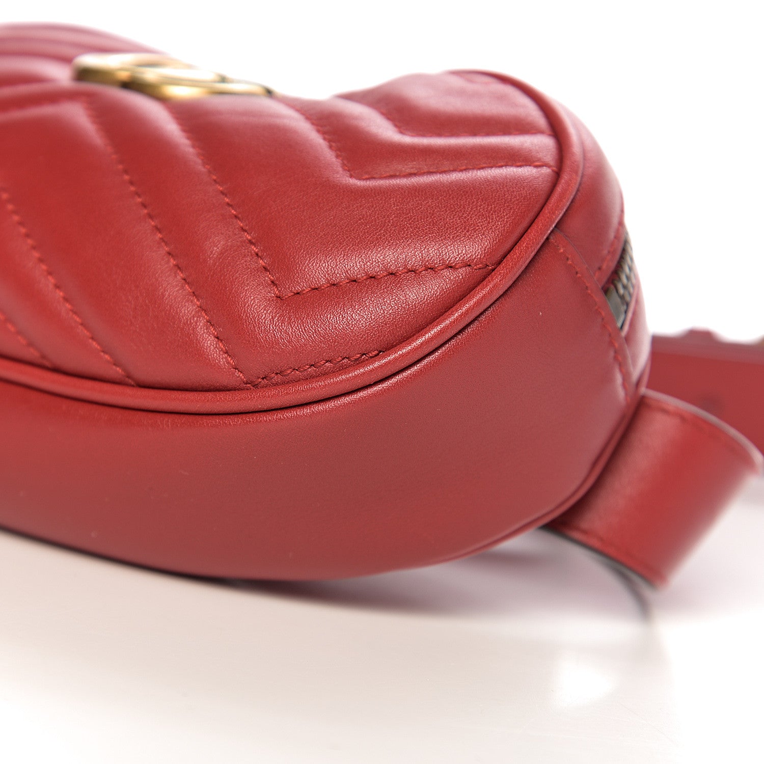 Gucci Calfskin Matelasse GG Marmont Belt Bag 95 38 Hibiscus Red 8 of 9