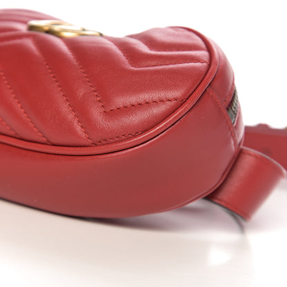 Gucci Calfskin Matelasse GG Marmont Belt Bag 95 38 Hibiscus Red 8 of 9
