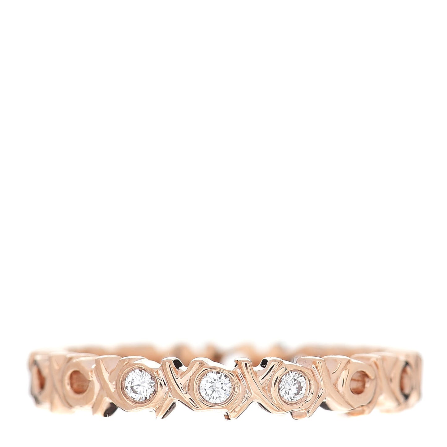 18K Rose Gold Diamond Paloma Picasso Graffiti Narrow Love and Kisses Ring 52 6