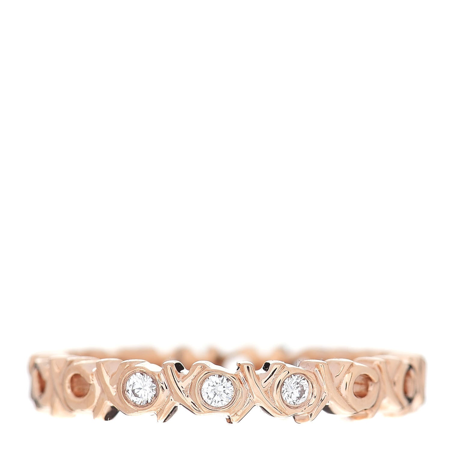 Tiffany 18K Rose Gold Diamond Paloma Picasso Graffiti Narrow Love and Kisses Ring 52 6 1 of 4