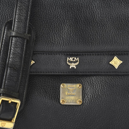 MCM Grained Calfskin Studded Crossbody Bag Black 8 of 8