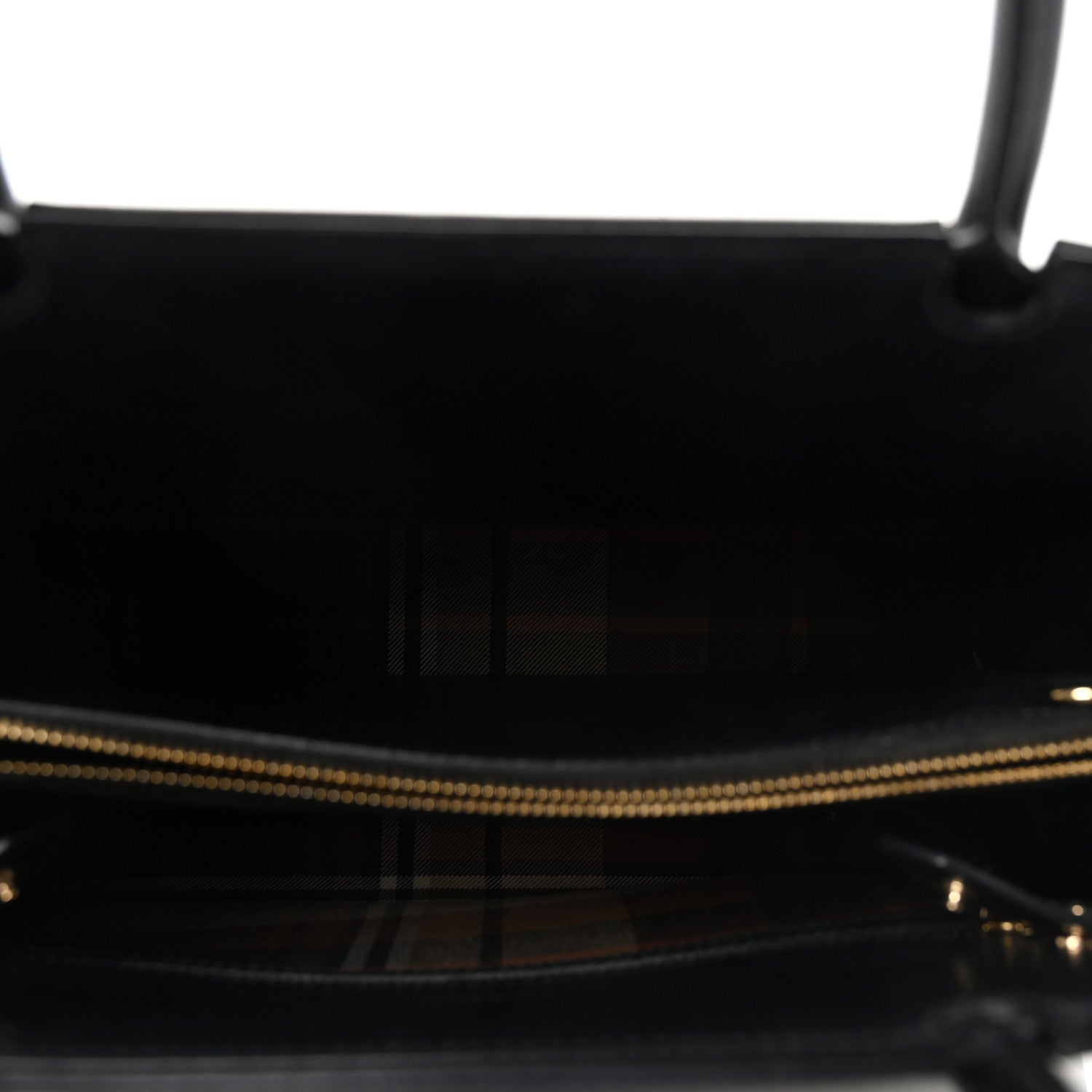 Burberry Wool Tartan Two Handle Title Bag Dark Green 5 of 9