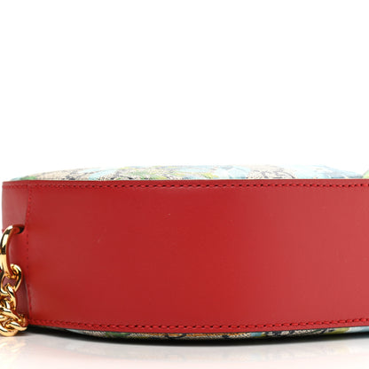 Gucci GG Supreme Monogram Blooms Mini Chain Shoulder Bag Beige Blue Navy Hibiscus Red 8 of 9