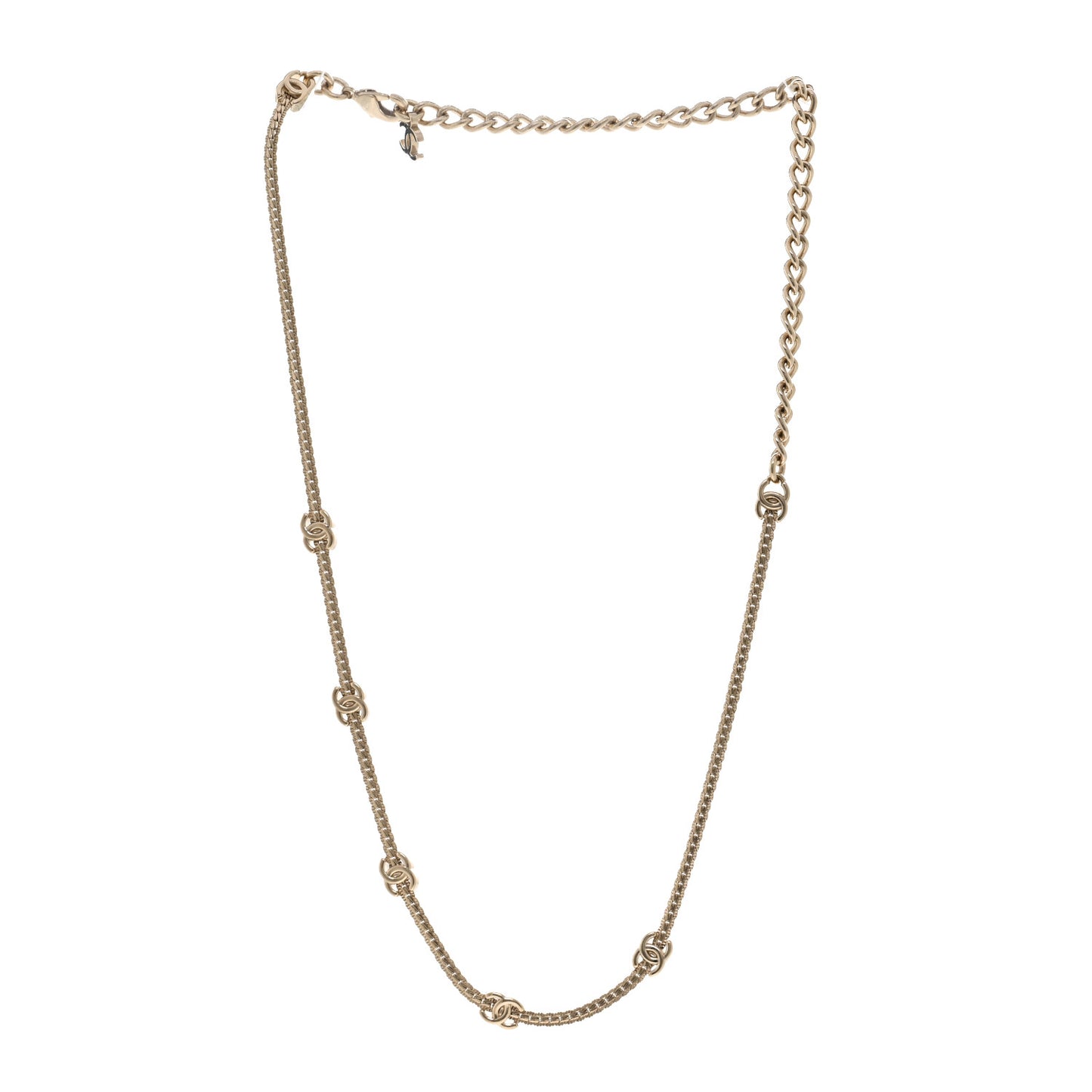 Metal CC Short Chain Necklace Gold