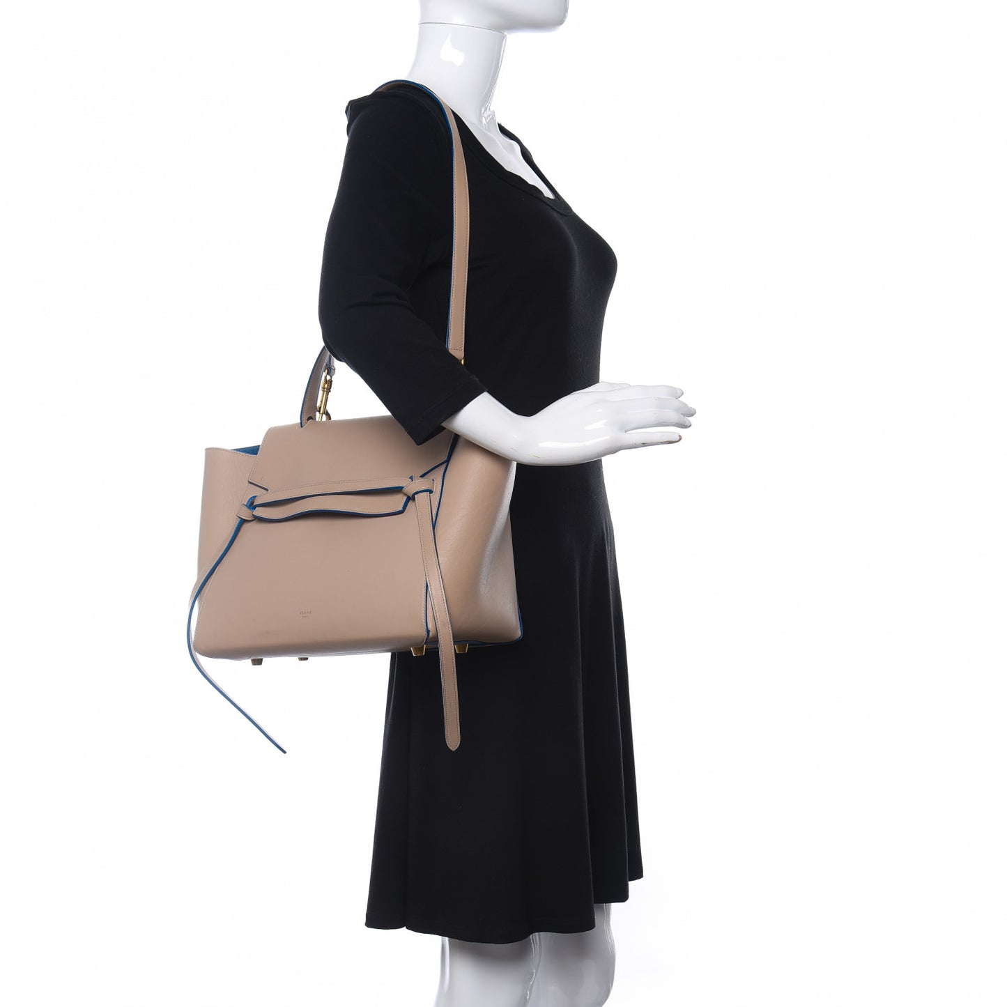 Smooth Calfskin Mini Belt Bag Beige Blue