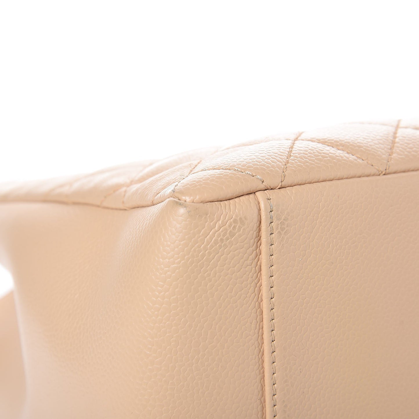 Caviar Quilted Grand Shopping Tote GST Beige Clair