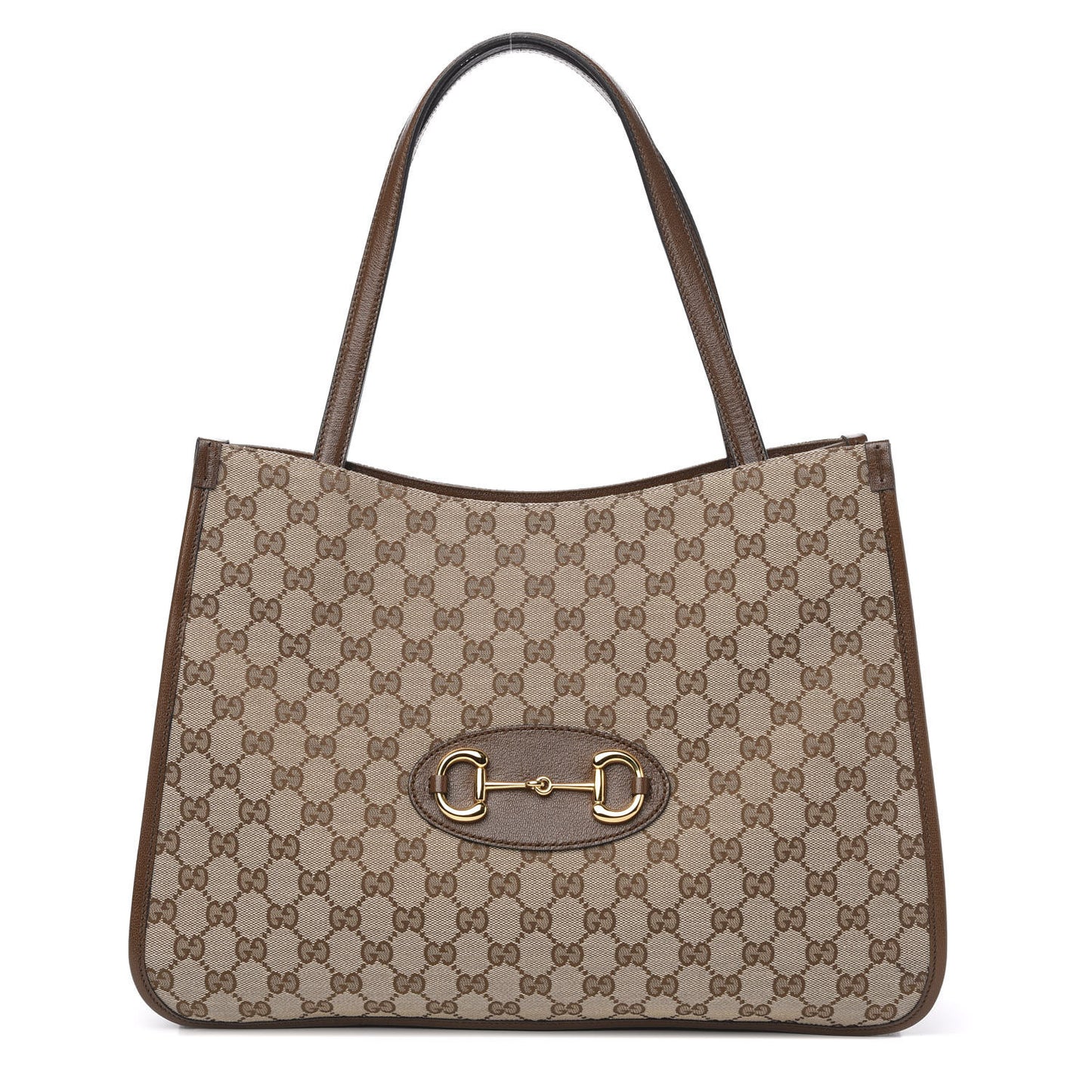 Monogram Horsebit 1955 Tote Bag Beige Brown Sugar